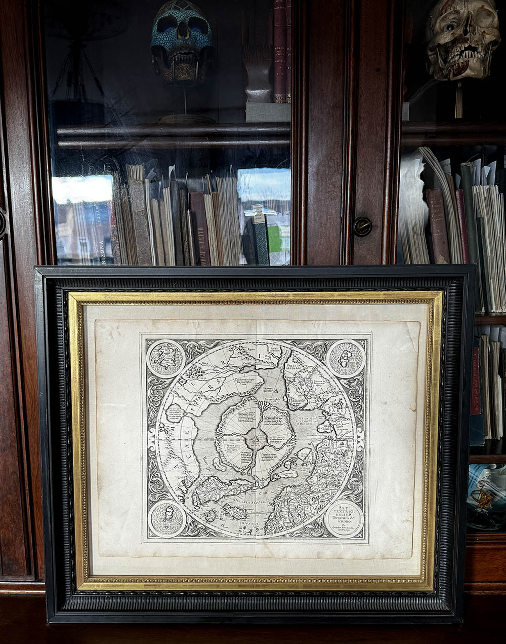 Framed 1595 Mercator North Pole