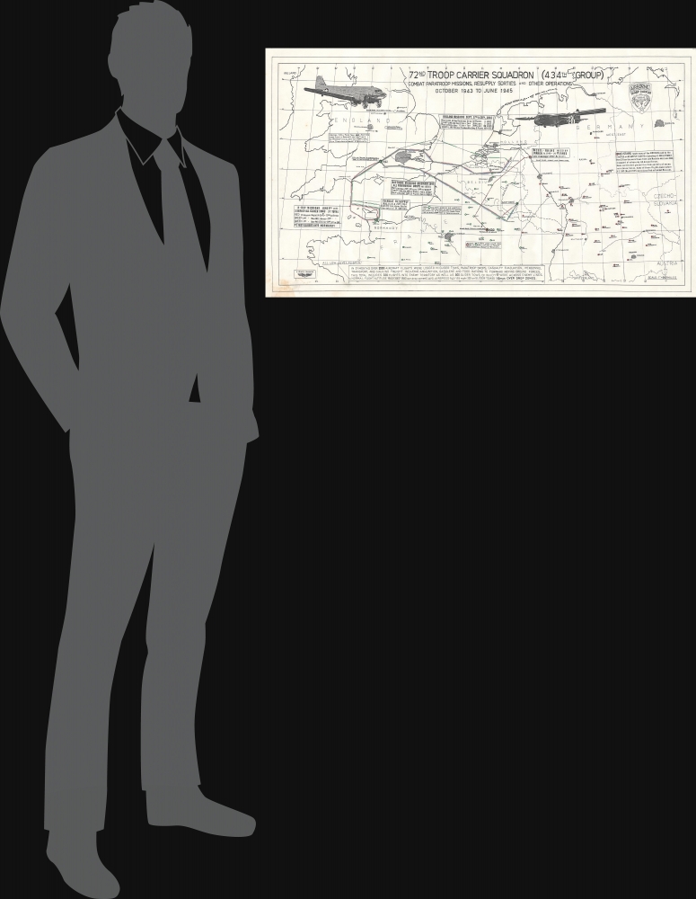 72nd Troop Carrier Squadron (434th Group) Combat Paratroop Missions, Resupply Sorties and Other Operations October 1943 to June 1945. - Alternate View 1