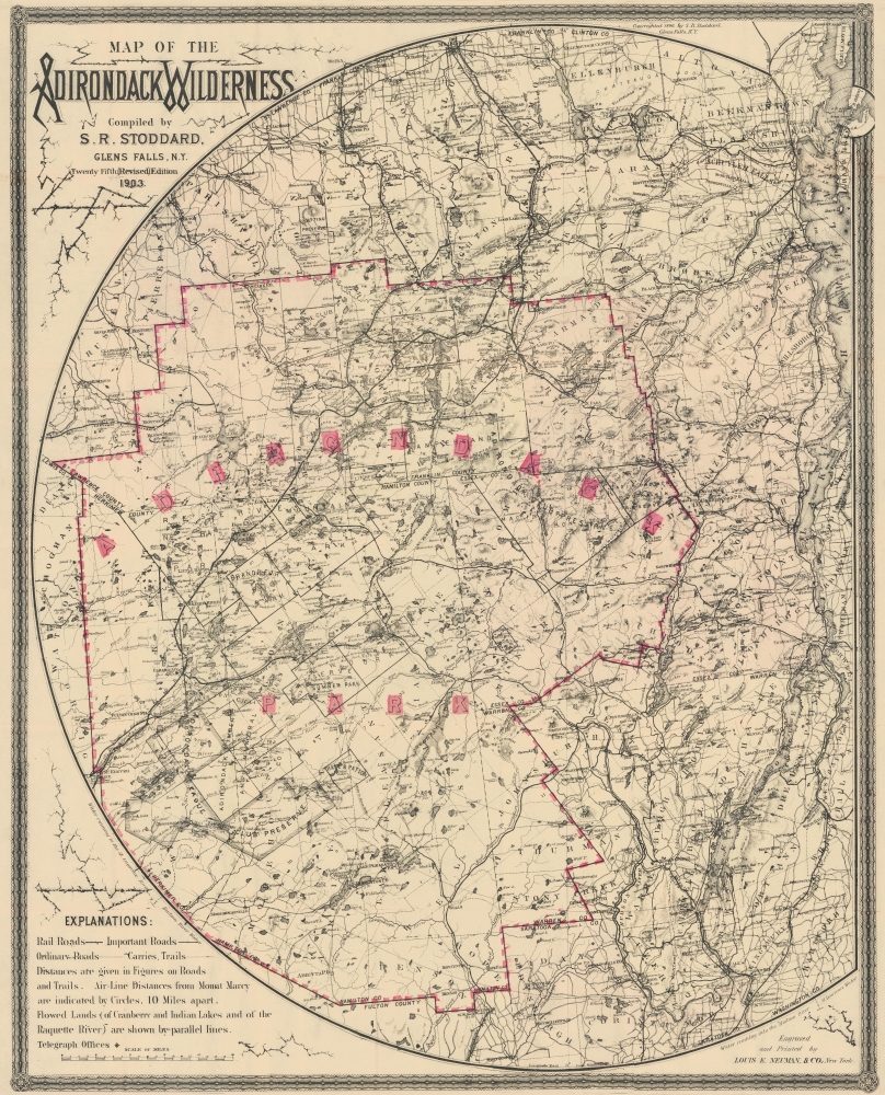 Map of the Adirondack Wilderness. - Main View