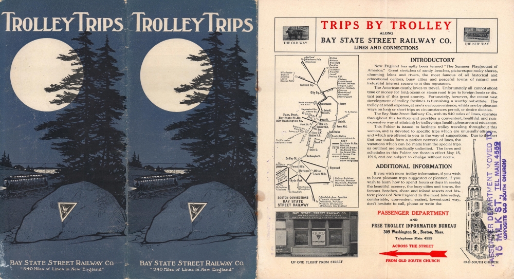 AeroView Map Showing Territory Covered by the Lines of the Bay State Street Railway Co. and Their Connections. - Alternate View 1