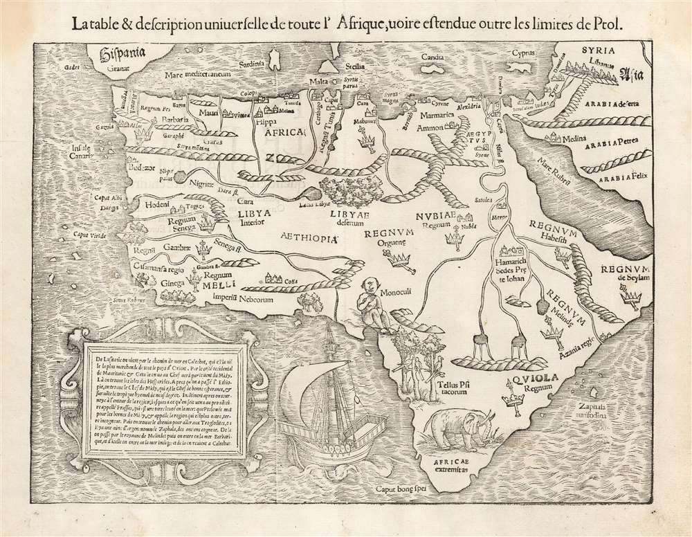 La table et description universelle de toute l' Afrique, voire estendue outre les limites de Ptol. - Main View