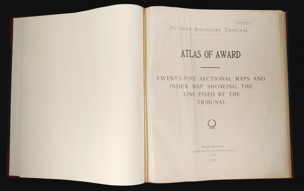 Atlas of Award Twenty-five sectional maps and index map showing the line fixed by the Tribunal / Senate Document No. 162. 58th Congress, 2d Session. - Alternate View 1