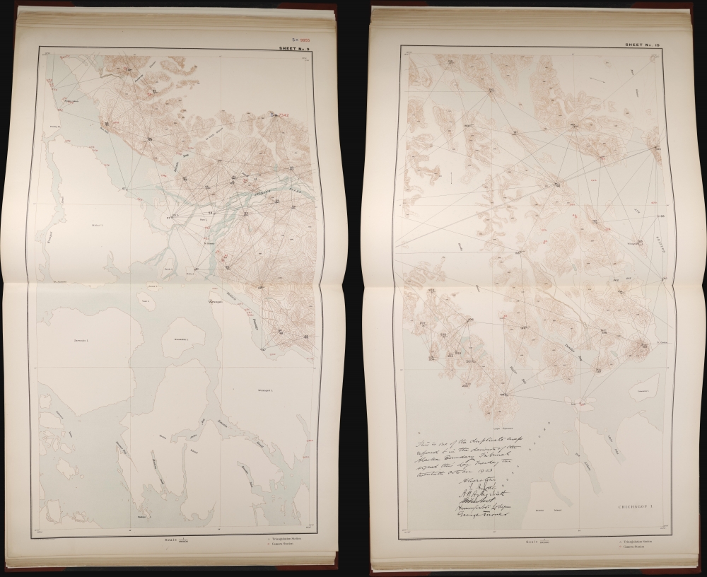 Atlas of Award Twenty-five sectional maps and index map showing the line fixed by the Tribunal / Senate Document No. 162. 58th Congress, 2d Session. - Alternate View 6