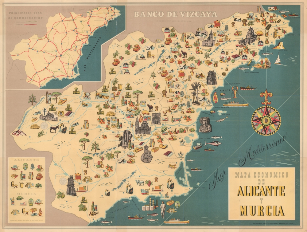 Mapa Economico de Alicante y Murcia. - Main View