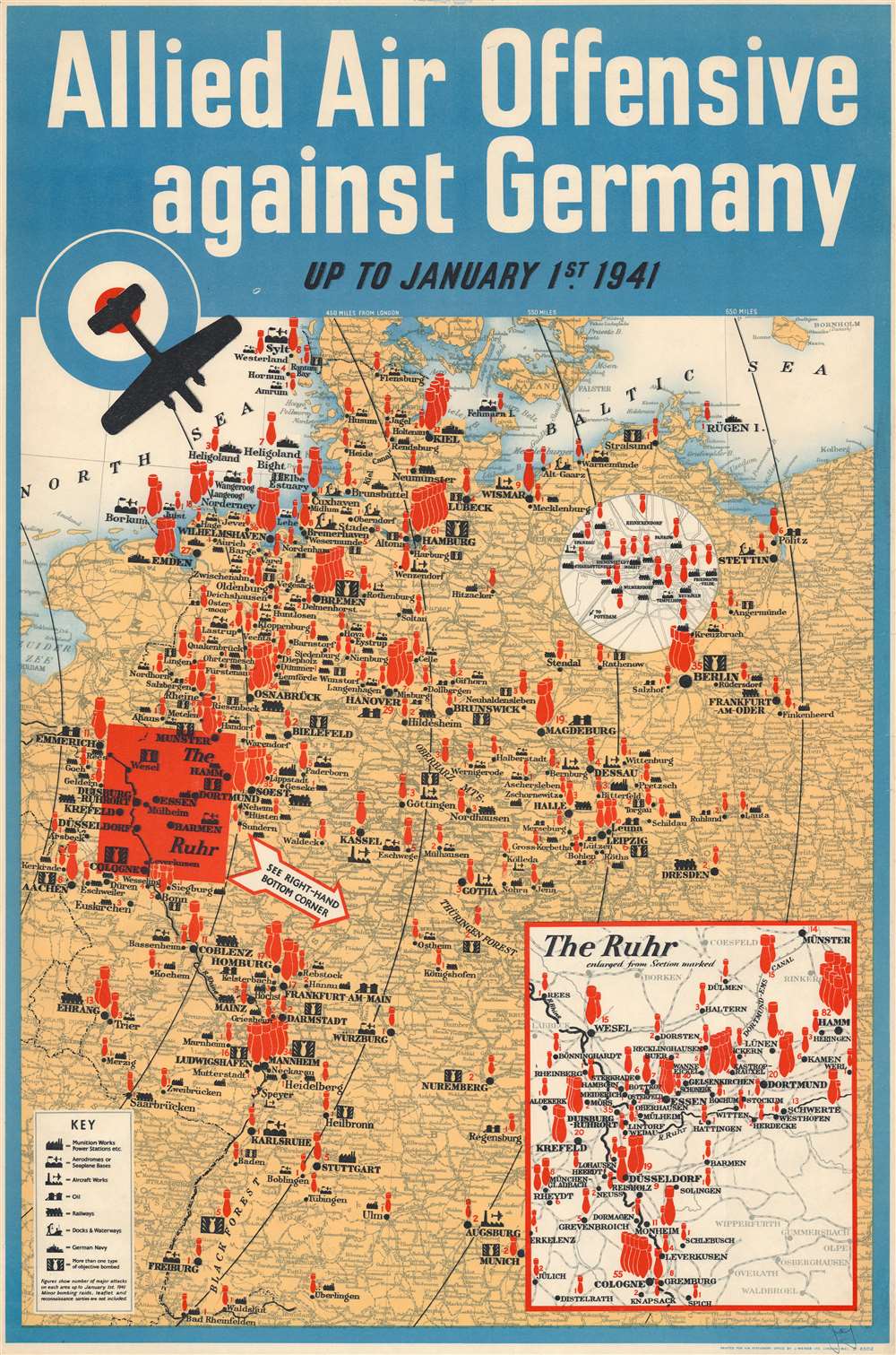 Allied Air Offensive against Germany up to January 1st 1941. - Main View