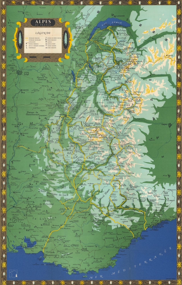 Alpes de France. Une Carte 8 Itineraires. - Main View