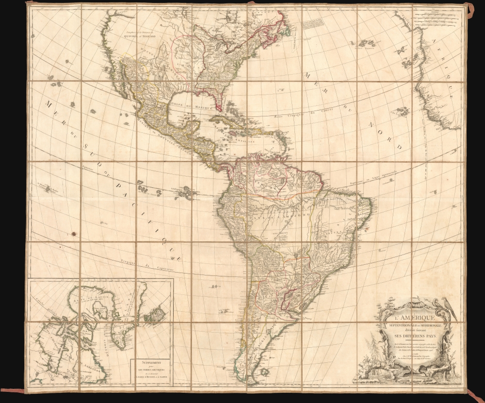 L'Amérique Septentrionale et Méridionale divisée suivant ses différens pays. - Main View