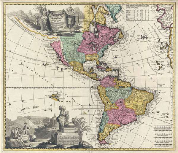 Americae tam Septentrionalis quam Meridionalis in Mappa Geographica Delineatio… - Main View