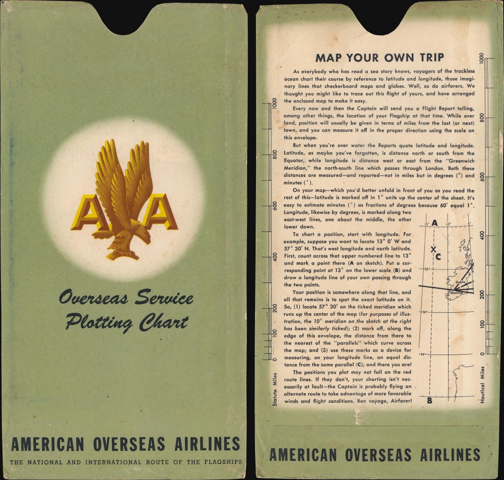 American Airlines Overseas Service Plotting Chart. - Alternate View 2