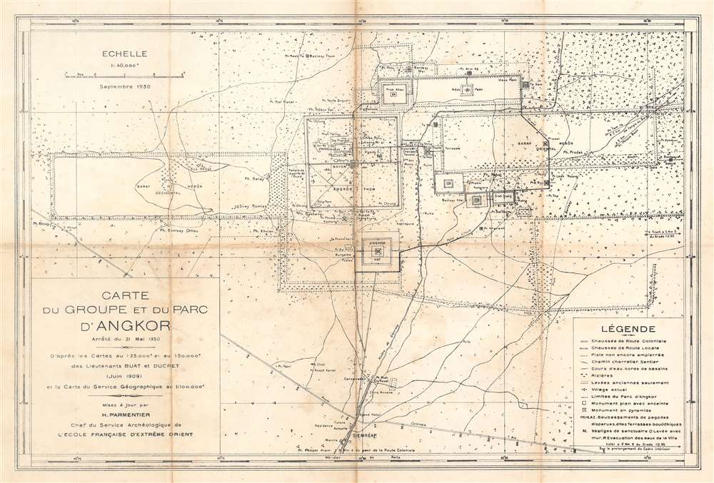 Carte du Groupe et du Parc d'Angkor. - Main View