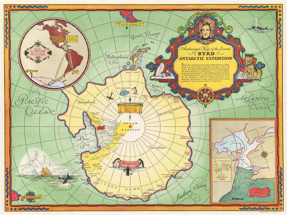 Authorized Map of the Second Byrd Antarctic Expedition. - Main View