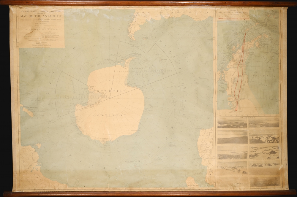 Wilkins-Hearst Antarctic Expedition 1928-1929. Map of the Antarctic. - Main View