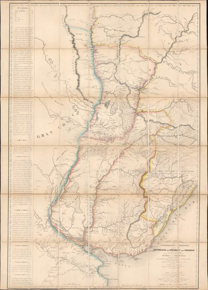 Carta esferica de la confederacion Argentina y de las republicas del Uruguay y del Paraguay. - Main View