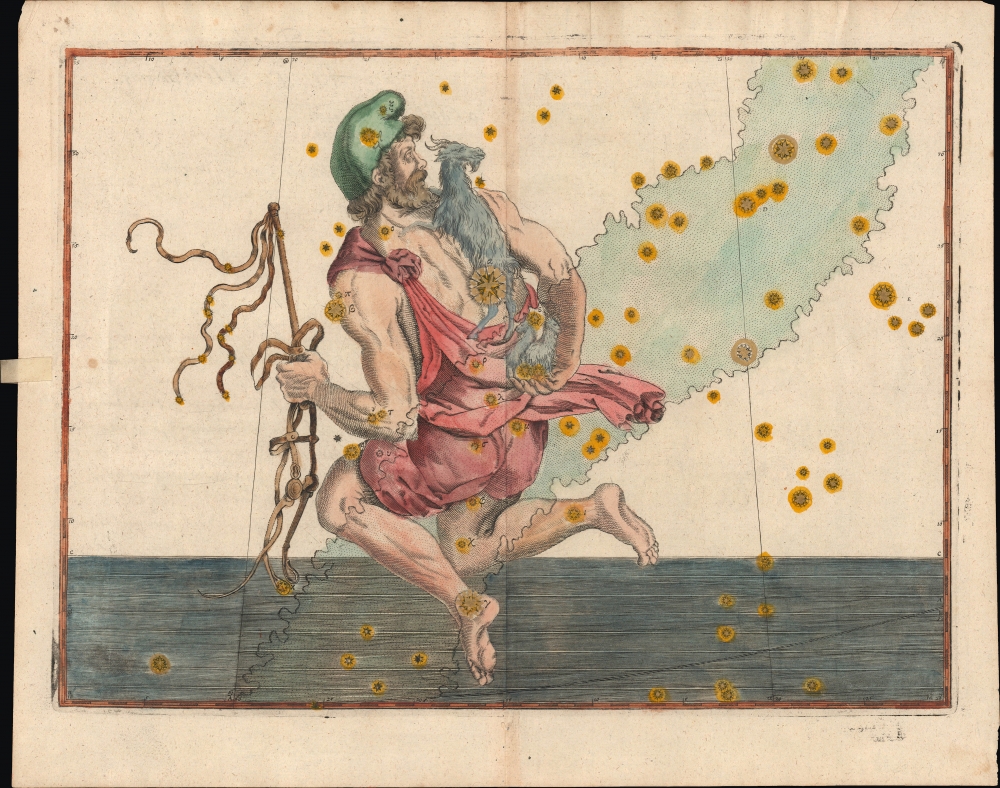 1603 / c. 1640 Bayer Celestial Chart of the Auriga Constellation