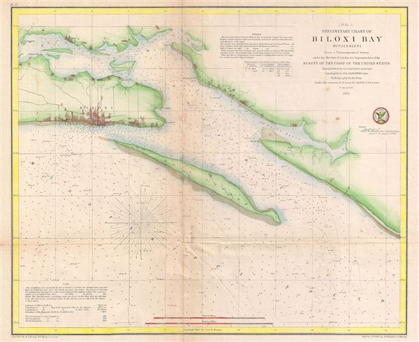 ( H No. 2 ) Perliminary Chart of Biloxi Bay Mississippi. - Main View