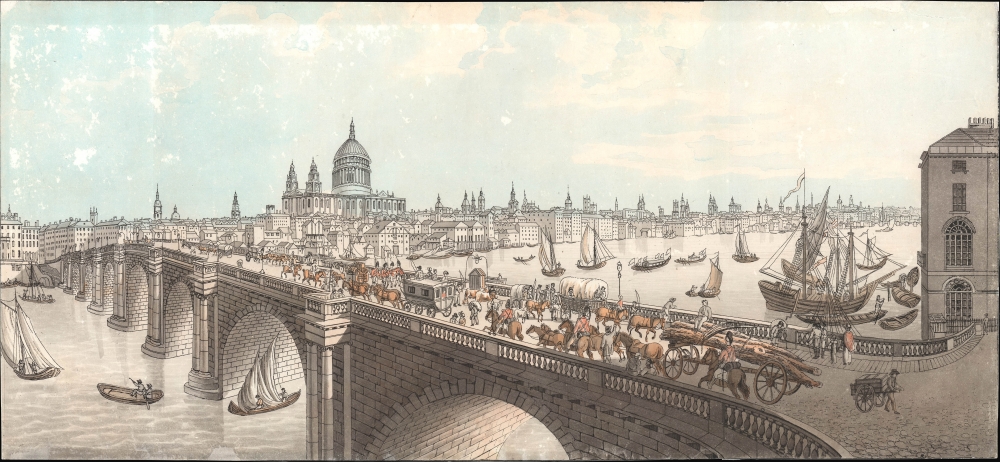 1860 Wizani View of Old Blackfriars Bridge, London