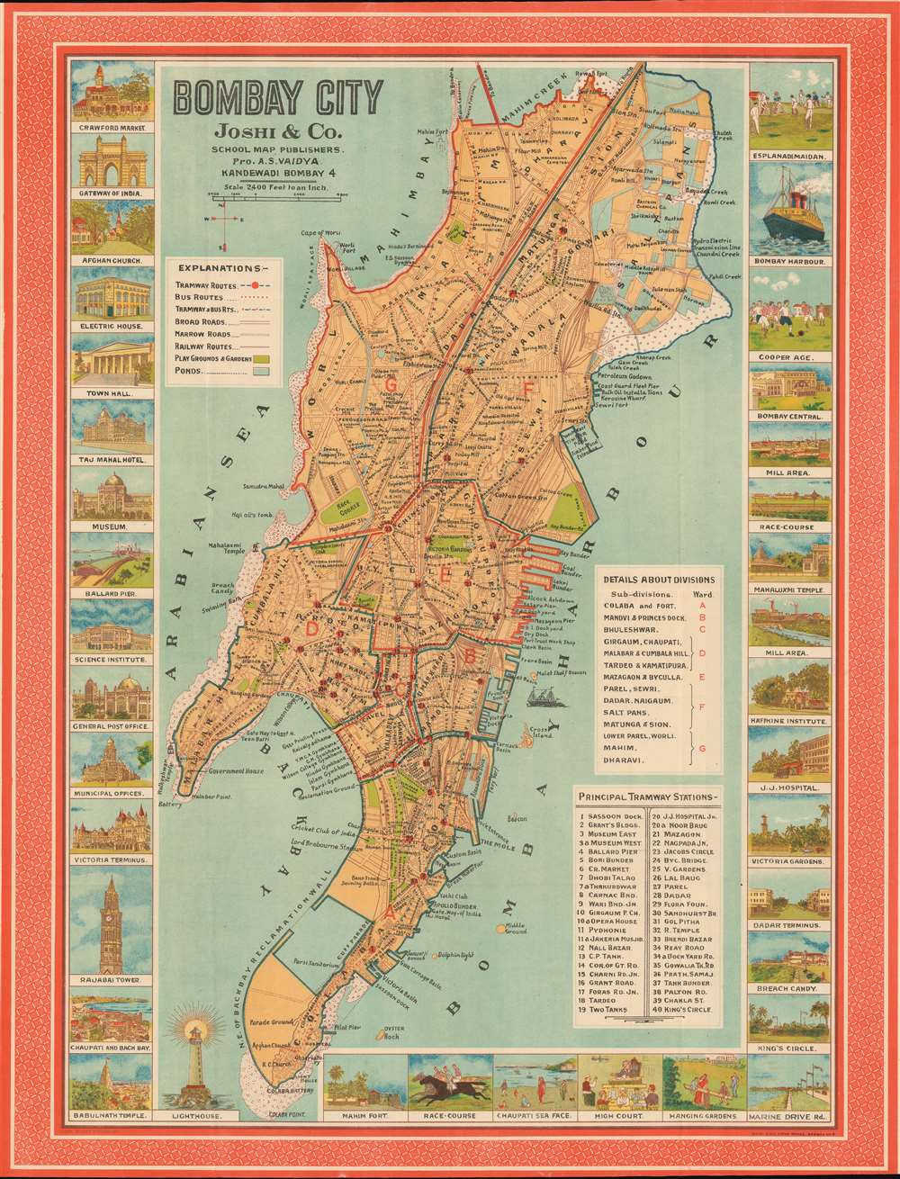 Map Of Mumbai City Bombay City.: Geographicus Rare Antique Maps