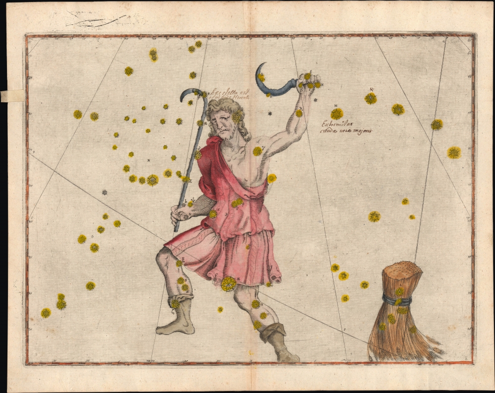 1603 / c. 1640 Bayer Celestial Chart of the Boötes Constellation