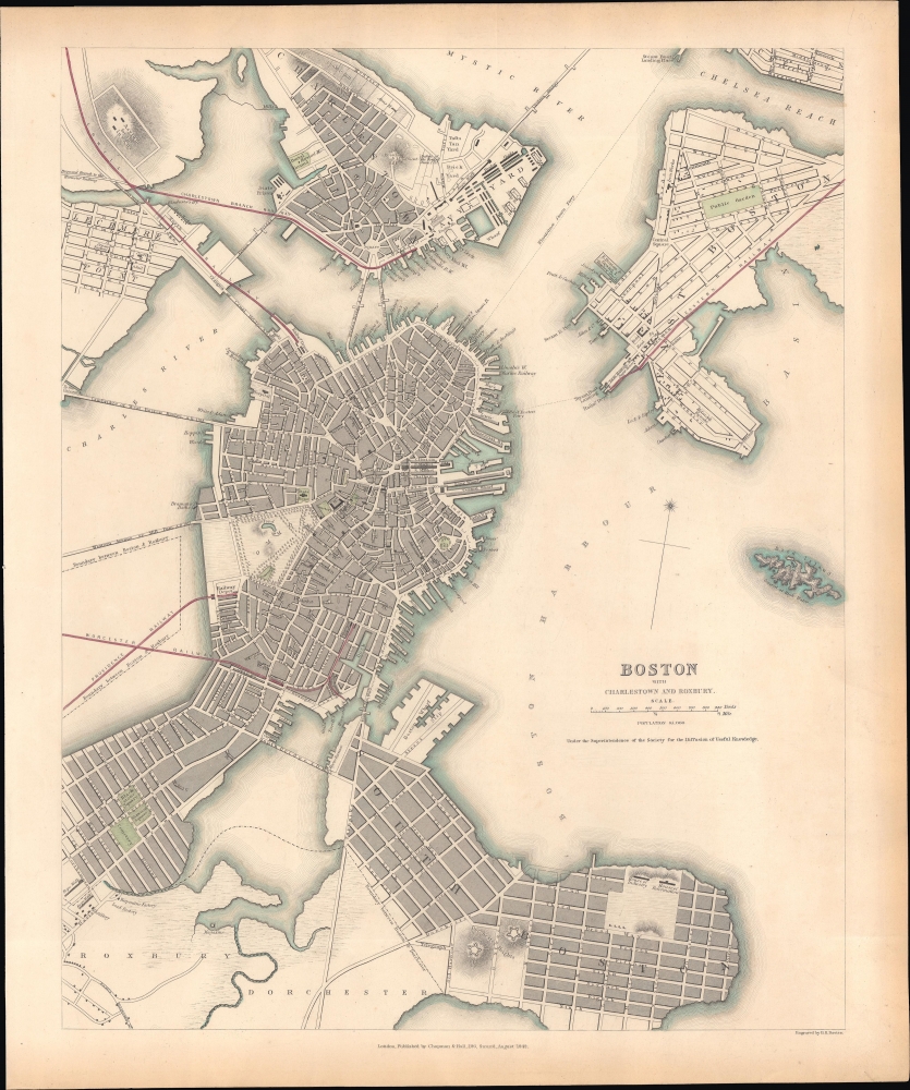 1842 S.D.U.K. City Map or Plan of Philadelphia, Pennsylvania