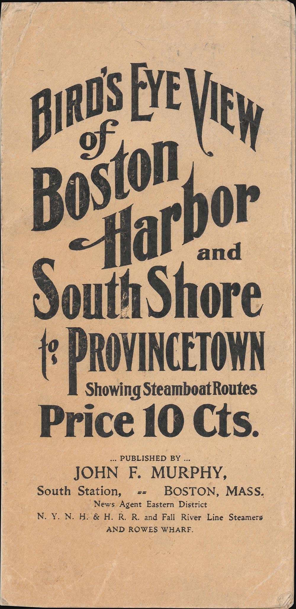 Bird's Eye View of Boston Harbor and South Shore to Provincetown Showing Steamboat Routes. - Alternate View 1