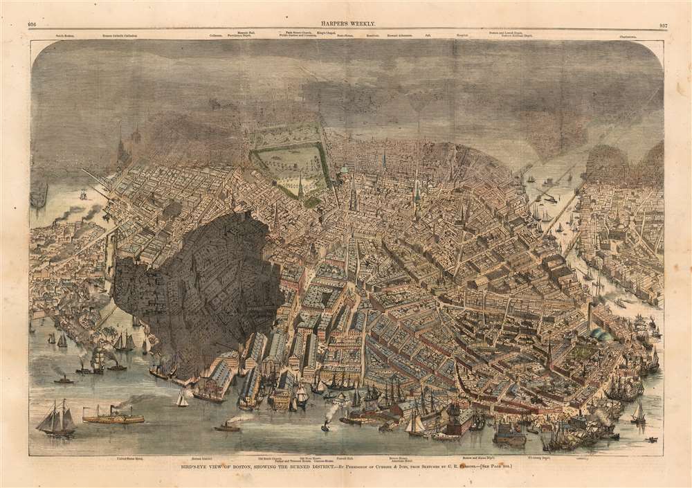 Bird's-Eye View of Boston, Showing the Burned District. - Main View
