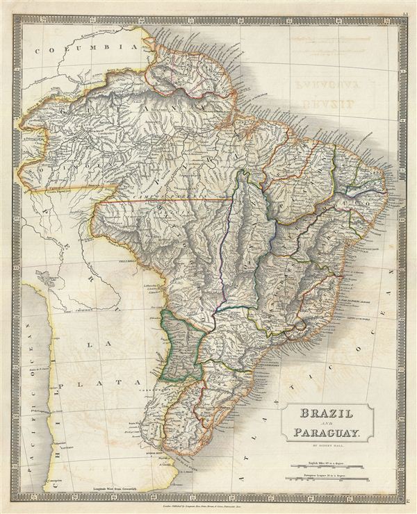  Mapa histórico: Brasil, Mappa geral dos Estados Unidos do  Brazil, 1891, Arte de pared vintage: 38in x 44in : Hogar y Cocina