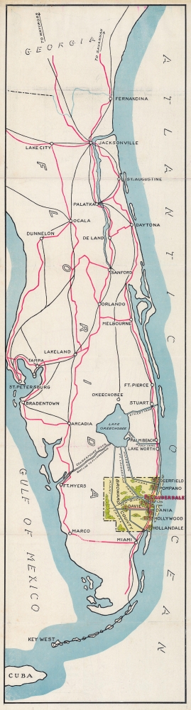 Coast Line of Broward County Florida and 26 Miles of the Dixie Highway. - Alternate View 2