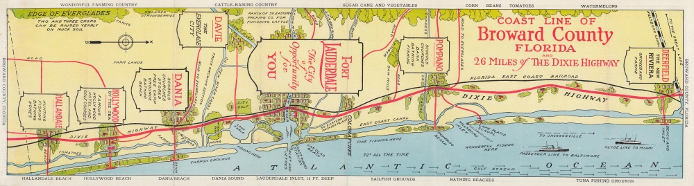 Coast Line of Broward County Florida and 26 Miles of the Dixie Highway. - Main View