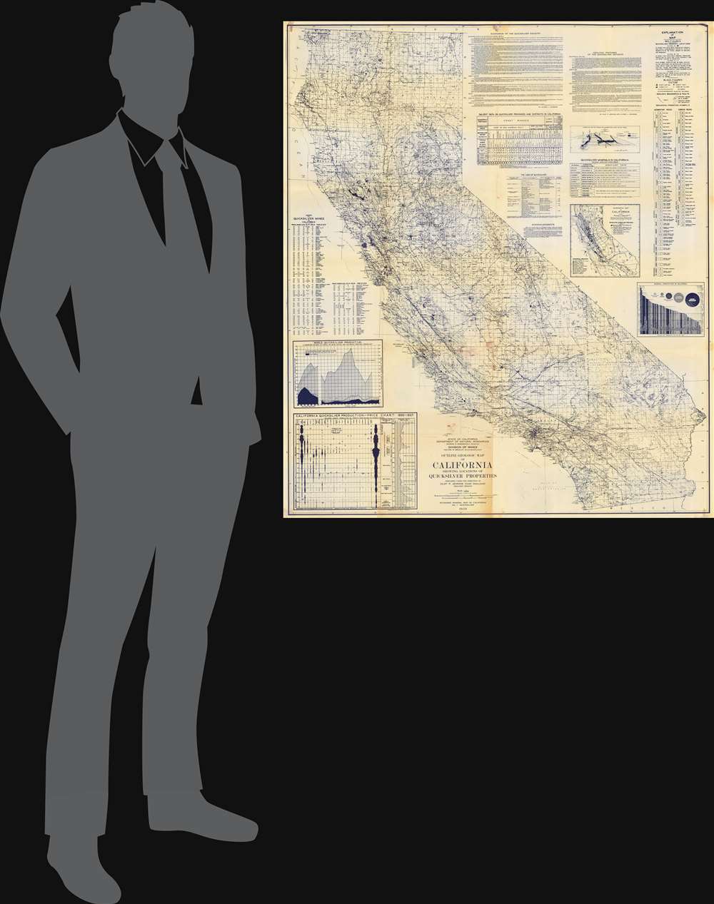 Outline Geologic Map of California Showing Locations of Quicksilver Properties. - Alternate View 1