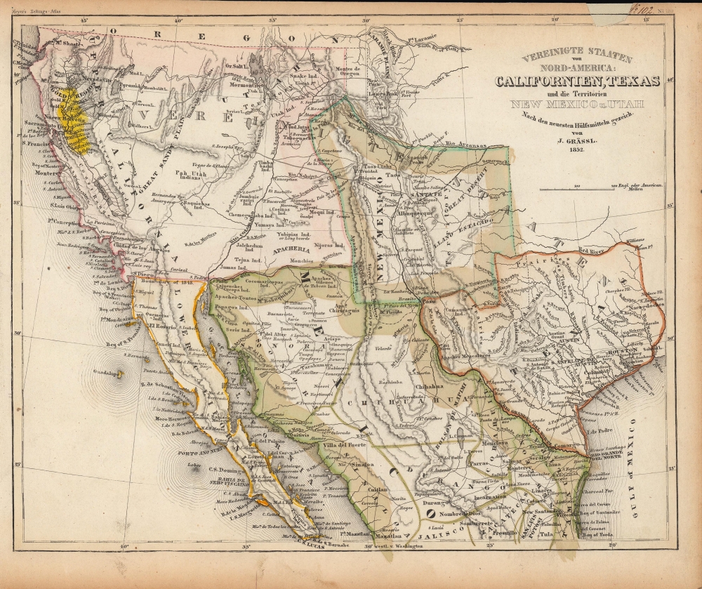 Vereinigte Staaten von Nord-America: Californien, Texas und die Territorien New Mexico u. Utah. - Main View