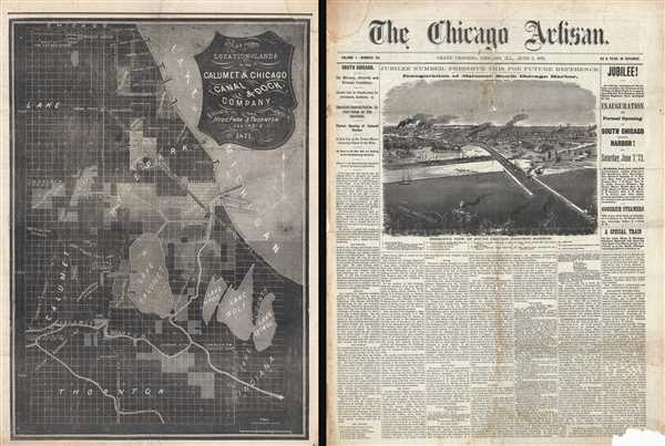 Map showing Location of Lands of the Calumet & Chicago Canal & Dock Company. - Main View