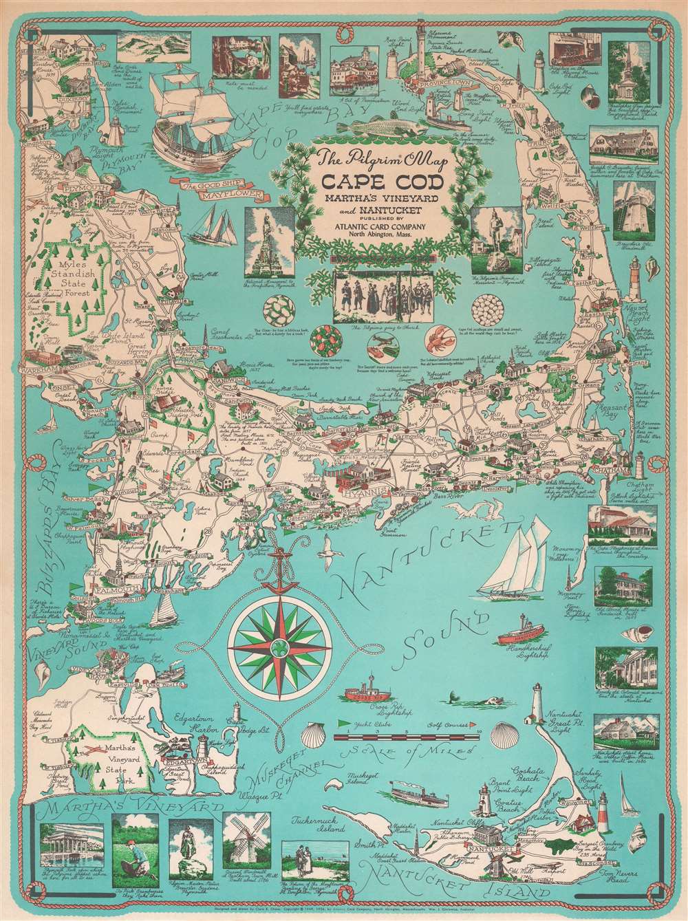 The Pilgrim Map Cape Cod Marthas Vineyard And Nantucket Geographicus