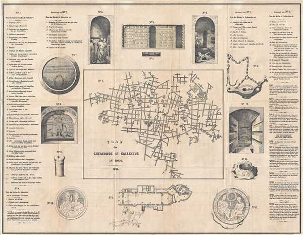 Plan der Catacombe St. Callixtus in Rom. - Main View