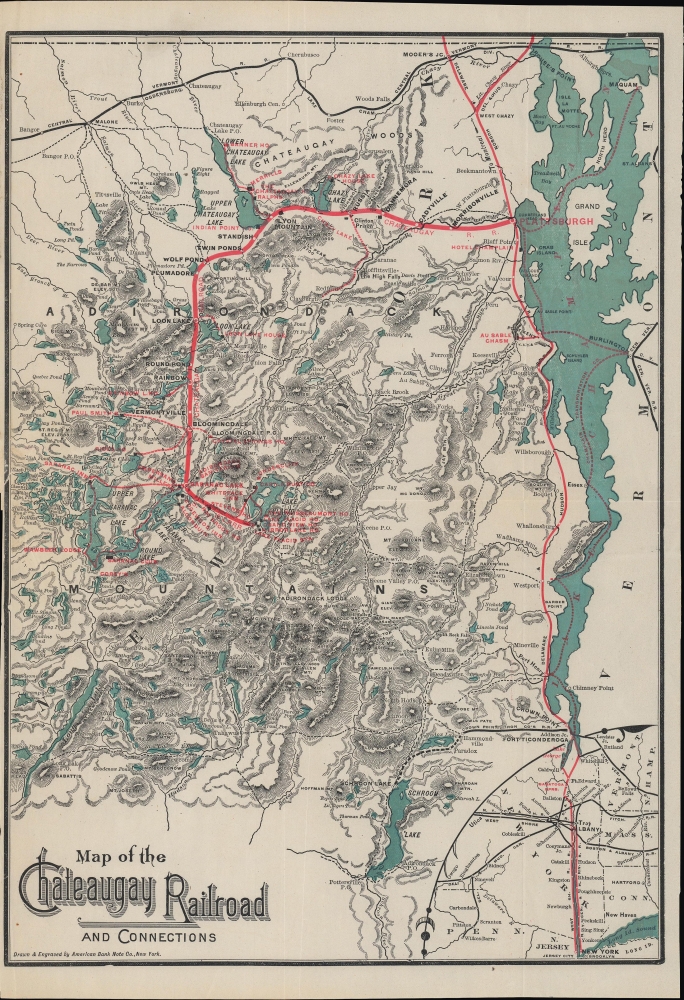 Map of the Chateaugay Railroad and Connections. - Main View