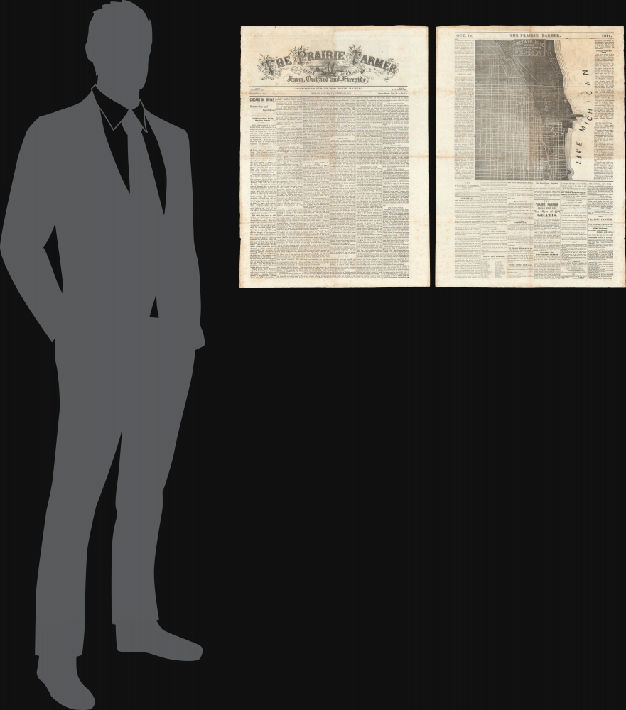 The Prairie Farmer / First Map Issued Showing the District Burned by the Great Chicago Fire Oct. 8 9 and 10, 1871. - Alternate View 1