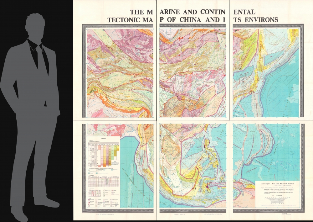 The Marine and Continental Tectonic Map of China and Its Environs. - Alternate View 1