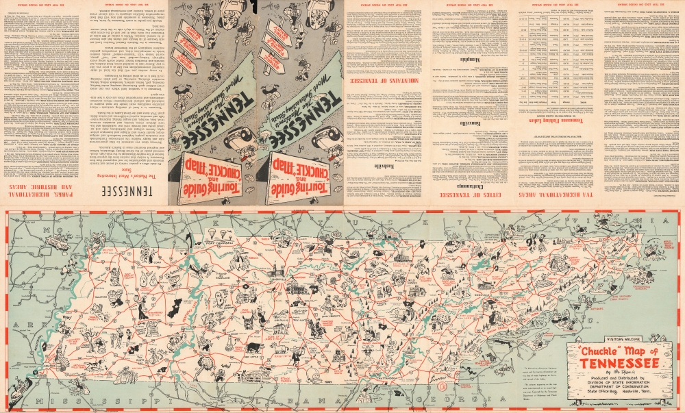 'Chuckle' Map of Tennessee. - Alternate View 1