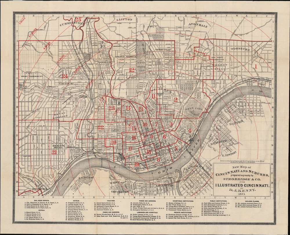 New Map of Cincinnati and Suburbs. - Main View