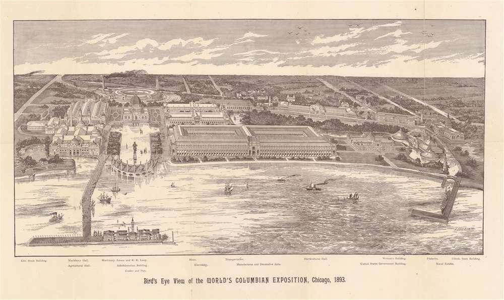 Bird's Eye View of the World's Columbian Exposition, Chicago, 1893. - Main View