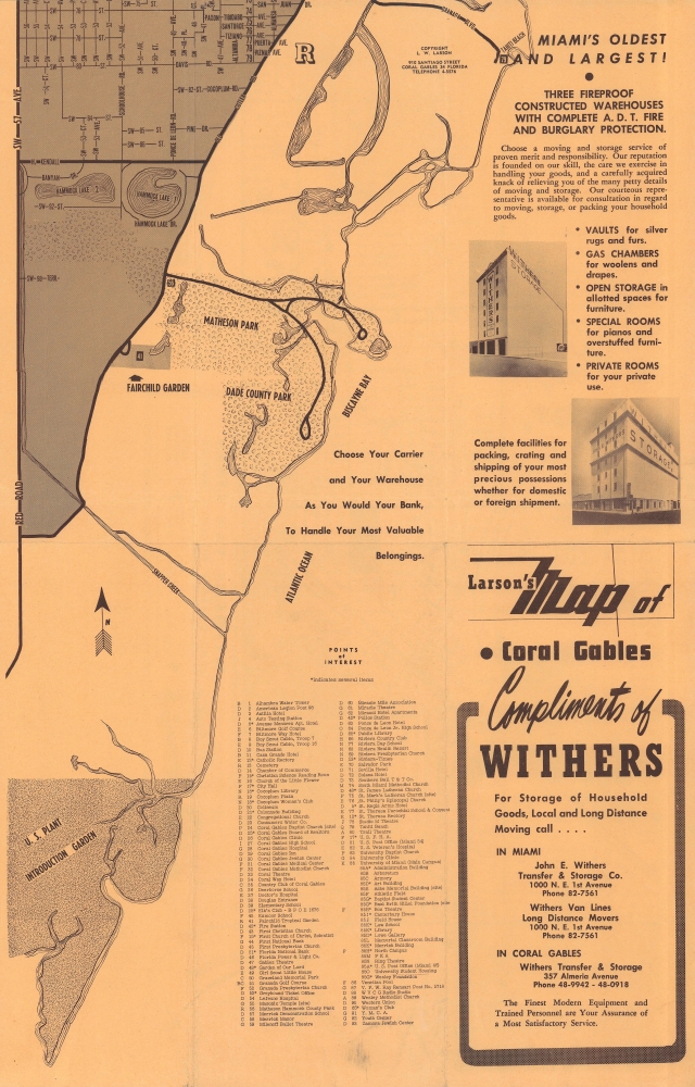 Larson's Map of Coral Gables. Compliments of Withers. - Alternate View 1