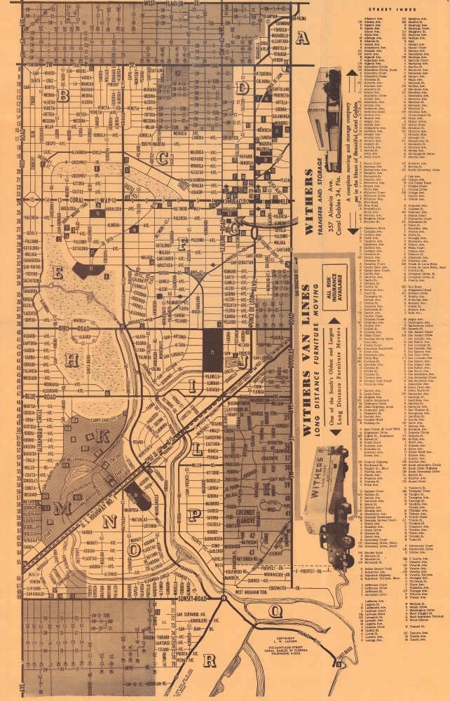 Larson's Map of Coral Gables. Compliments of Withers. - Main View