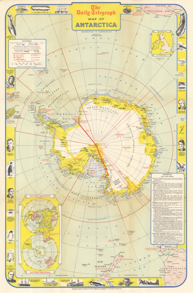 The Daily Telegraph Map of Antarctica. - Main View