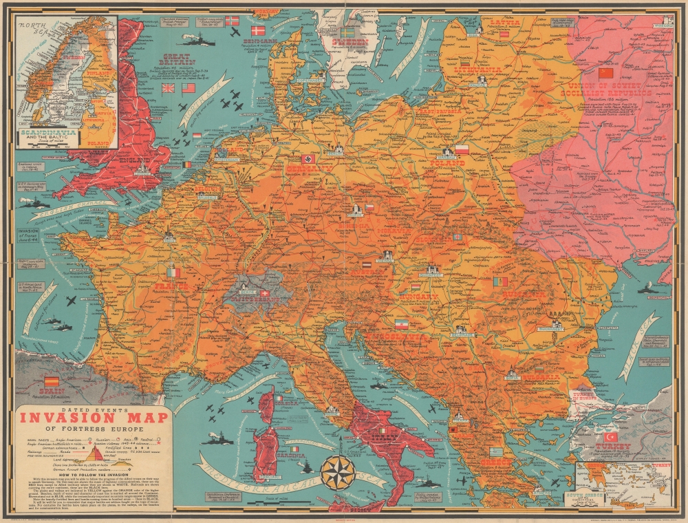 Dated Events Invasion Map of Fortress Europe. Seventh Edition. - Main View