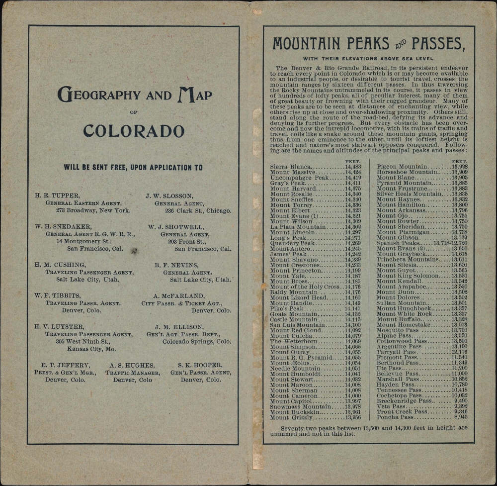 Map of the Denver and Rio Grande Railroad System. / The Geography of Colorado and Rocky Mountain Regions with Map. - Alternate View 3