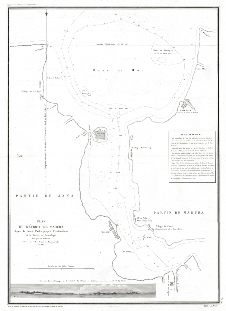 Plan du Détroit de Madura depuis la Pointe Panka jusqu'a l'Embouchure de la Rivière de Sourabaya. - Main View