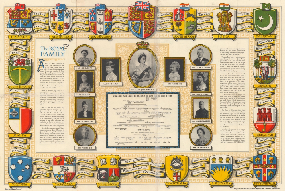 Route Map of the Coronation of Her Majesty Queen Elizabeth II Head of the Commonwealth. - Alternate View 1