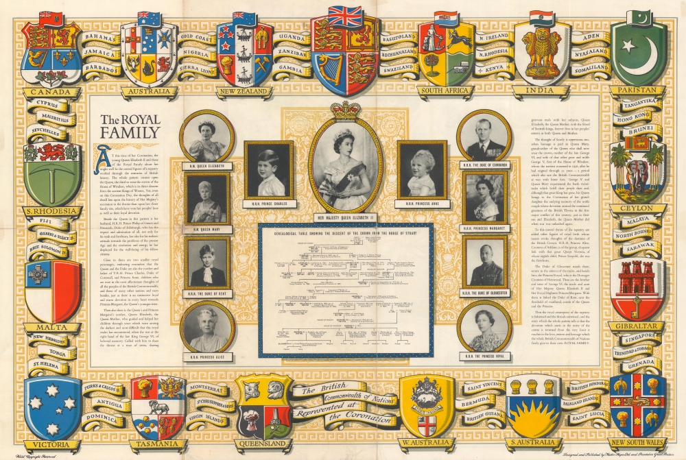 Route Map of the Coronation of Her Majesty Queen Elizabeth II Head of the Commonwealth. - Alternate View 1