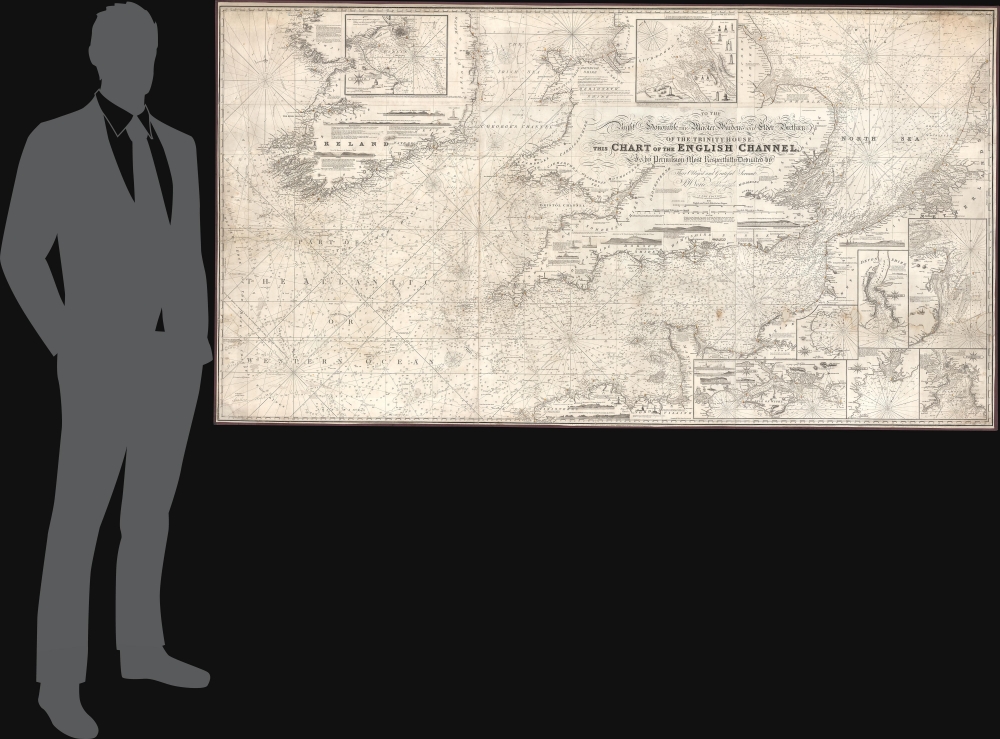 [The English Channel] To the Right Honorable the Master, Wardens and Elder Bretheren of the Trinity House, This Chart of the English Channel, is by Permission Most Respectfully Dedicated by their Obliged and Grateful Servant, JW Norie, Hydrographer. - Alternate View 1