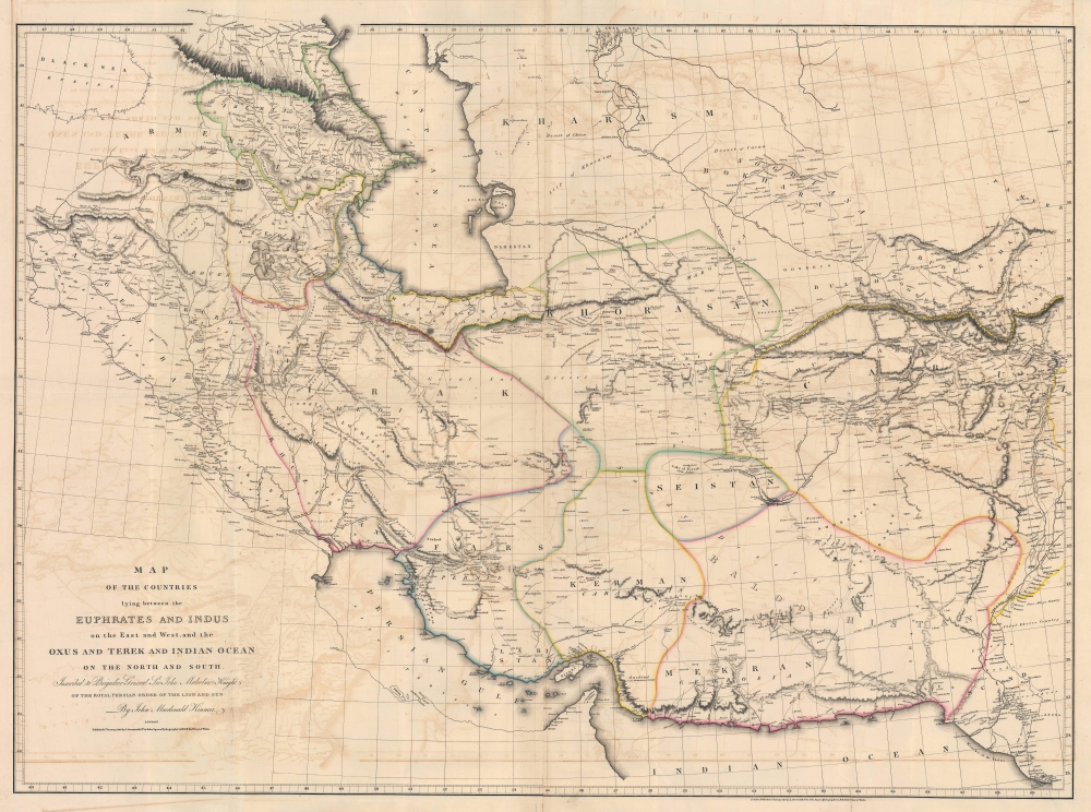 Map of the Countries lying between then Euphrates and Indus on the East and West, and the Oxus and Terek and Indian Ocean on the North and South. - Main View