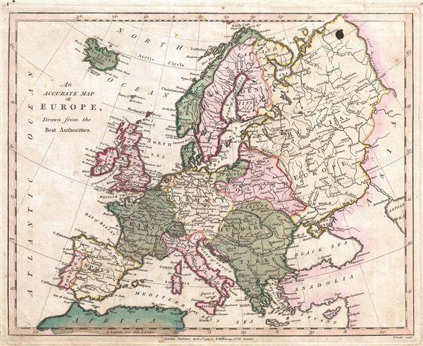 An Accurate Map of Europe, Drawn from the Best Authorities ...